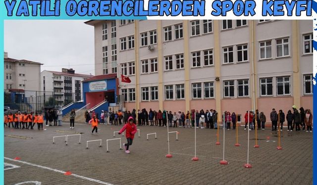 Yatılı öğrencilerden spor keyfi